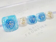 ネイルフロンティア 吉祥寺(NAIL FRONTIER)/手描き菊フット11980円
