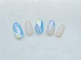 プルメリア×浜辺っぽネイル