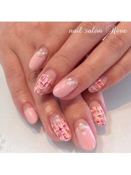 春カラーでツイードネイル Pg ネイルサロン レーヴ Nail Salon Reve のフォトギャラリー ホットペッパービューティー