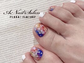 flower＆カラフルnail