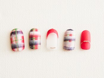 カオ ネイル(kao nail)/グラデーションチェック 8000円
