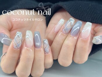 ココナッツネイル/チェックネイル