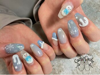 カシュカシュ(Cache Cache)/雪だるま冬ネイル