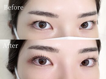 ピコ 南森町店(pico)の写真/眉毛アイブロウと合わせて束感のあるまつげパーマでぱっちり目元になれる！理想のキレイな目元に♪