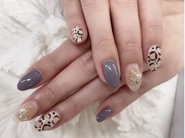 (中原)冬レオパードネイル