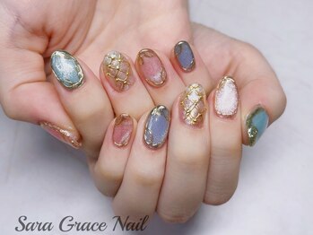 サラグレースネイル(Sara Grace Nail)の写真/トレンド先取りの可愛いさにファン多数♪派手すぎない上品なモテ可愛ネイル★魅せる指先で貴方の魅力度UP!!