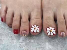 お花フットネイル