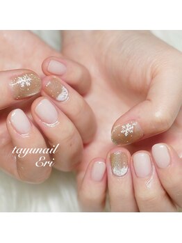 たゆ ネイル(たゆnail)/パラジェル雪の結晶ネイル