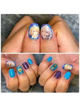 ネイルジョブ(NAIL JOB)/ジェル推しプリ×ワンカラー 