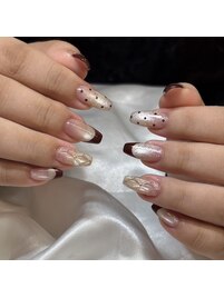 キルティング×フレンチネイル