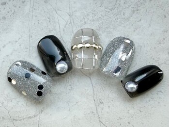 チェックネイル☆ホロネイル