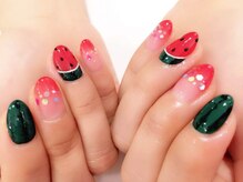 ボネール(nail ＆ eyelash Bounail)/手描 西瓜 果実 フルーツ 果物