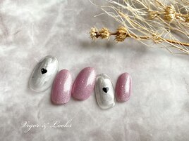 ハート　ホロ　ピンク