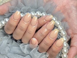 ワンカラーに先端ライン