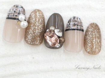 ラグジュアリーネイルズ オオミヤ(Luxury Nails Omiya)/ゴージャス*ツイードネイル
