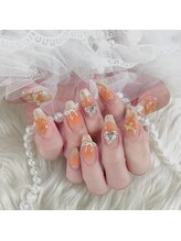 ポミーネイル 池袋店(pomynail)/オレンジチークネイル