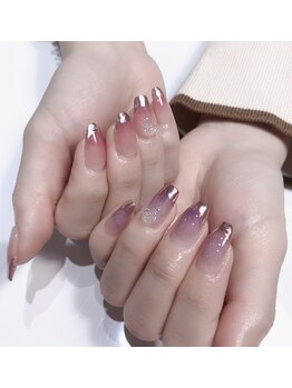クリスタルネイルサロン(Crystal Nail)/アシメミラーフレンチ