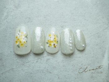 ネイルクローゼット(Nail Closet)/3月 design ミモザネイル