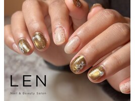 カーキ×雪の結晶