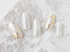 ラメベース★雪の結晶ネイル