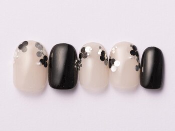 ジェミーネイル エビス(Jemiy nail ebisu)/ちぐはぐホロフレンチ8480yen