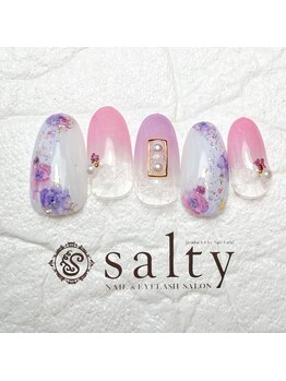ネイルアンドアイラッシュサロン ソルティ 寺田町(salty)/フラワーネイル