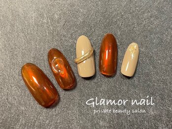 グラマーネイル(Glamor nail)/ニュアンスネイル×3Dアート