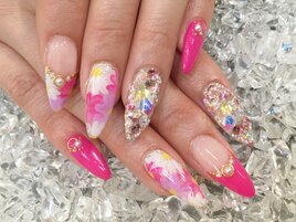 フラワーストーンネイル
