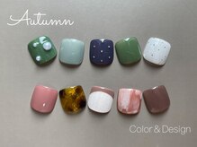 コナ(KONA)/秋ネイル　秋フットネイル