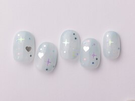もやもやハートホロネイル8500円