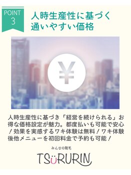 ツルリン 船橋店(TSURURIN)/安すぎる脱毛施設に注意！都度も
