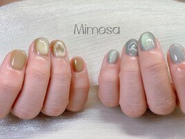 夏梅雨紫陽花マグネットネイル
