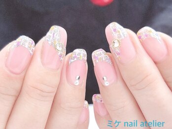 ミケ/ツイードリボンネイル