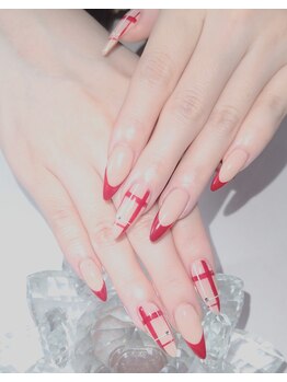 アイネイル(Ai Nail)/チェック手書きアート♪