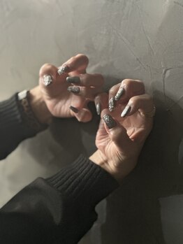 プルメリアドット(Plumeria.)/マグネットリボンネイル