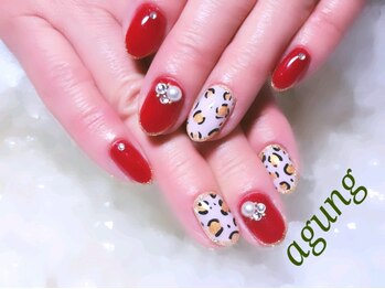 アグン(agung)/ヒョウ柄ネイル