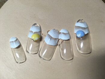 ネイルズティンク(Nails.tink)/限定アート!さざ波×カラフル貝