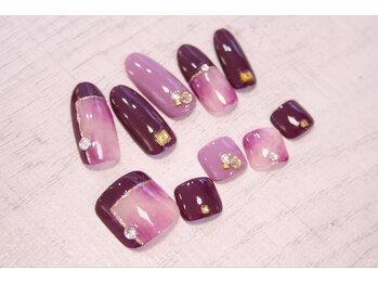 ラルネイル 大宮(Lull. nail)/＊手足お揃い＊アメジスト＊