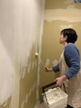 アビ(abi) サロンの壁をDIY!夜中まで毎日せっせと塗りました^_^