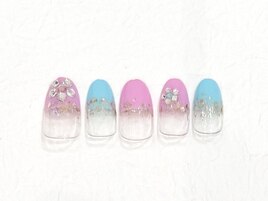 フラワーフレンチネイル