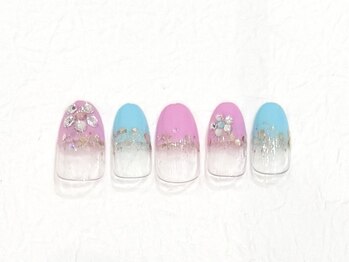 フラワーフレンチネイル