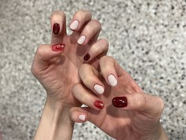くすみパステルピンクワンカラー