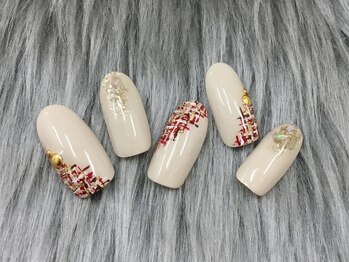 アンティム(Intime)/斜めツイードネイル