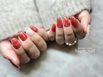 シュガーネイル(sugar nail)/じゅわっとボルドーなニュアンス