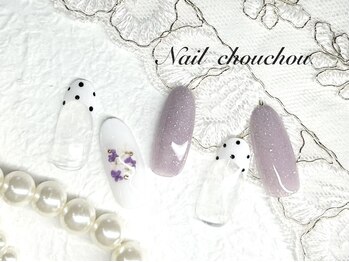 ネイルシュシュ 橋本店(nail chou chou)/押し花ネイル☆7500円