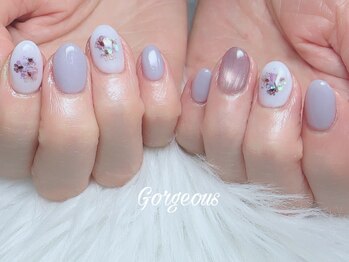 ゴージャス ネイル アンド スクール(Gorgeous)/紫陽花うるツヤネイル