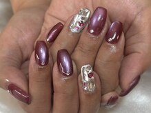 マラマネイル(Malama Nail)/マグネット×ボルドーピンク