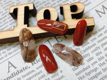 *赤ニュアンスネイル