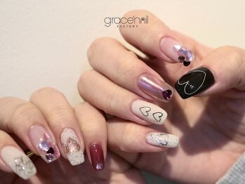 グレースネイルファクトリー(grace'nail factory)/ハートネイル・キラキラネイル