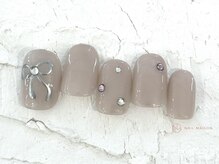 ネイルメゾン 池袋店(NAIL MAISON)/ちゅるんシルバーリボン￥5800